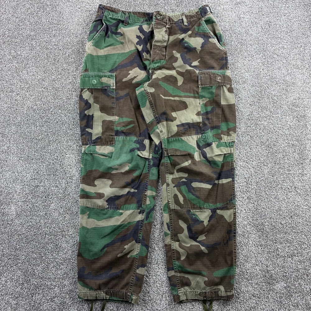 US Military Pants Mens M Reg Woodland Camo BDU Hot Weather Trousers